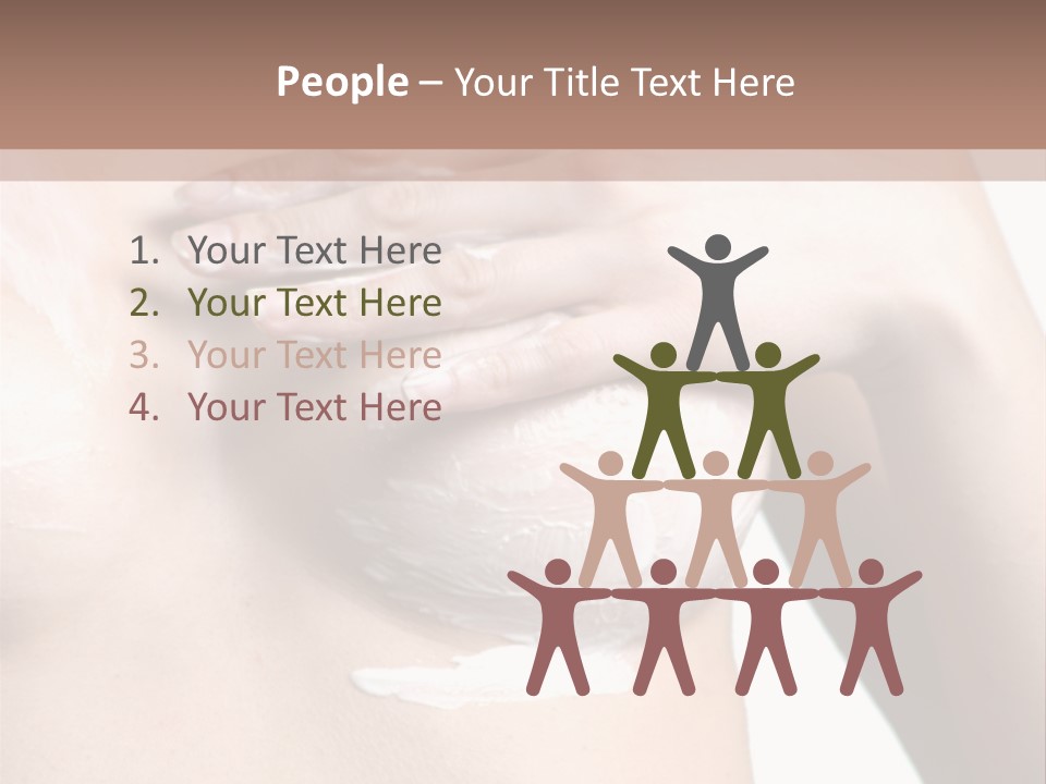 A Woman With A Lot Of Cream On Her Breast PowerPoint Template