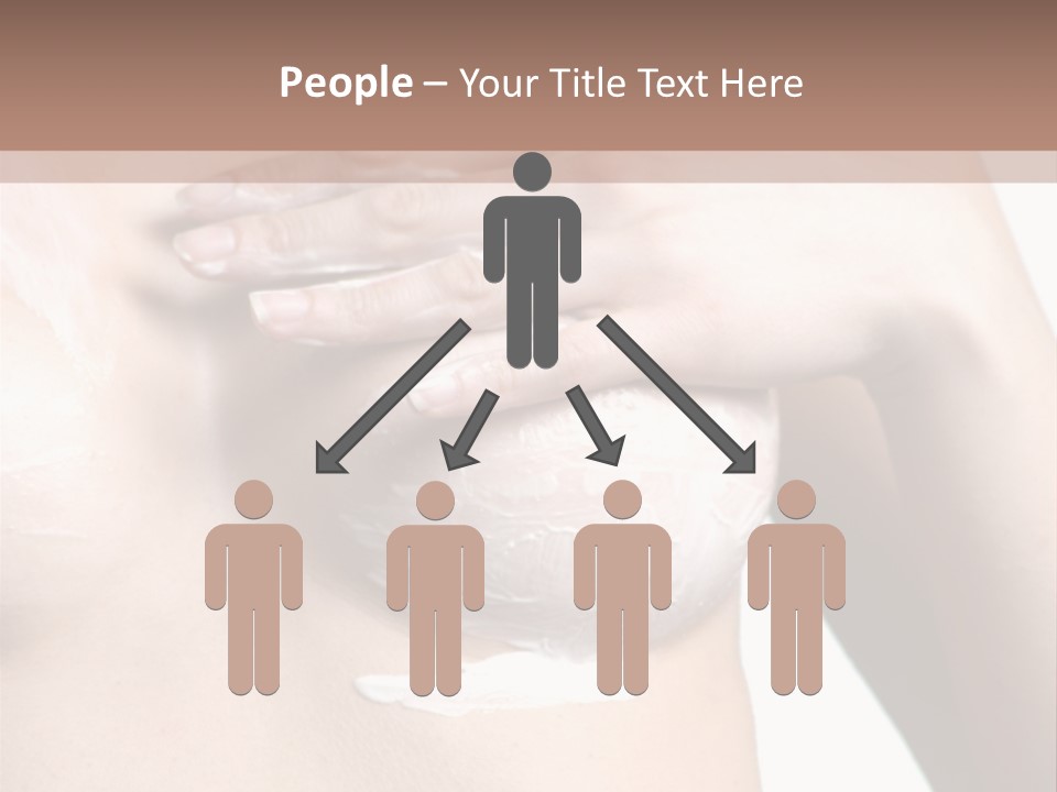 A Woman With A Lot Of Cream On Her Breast PowerPoint Template