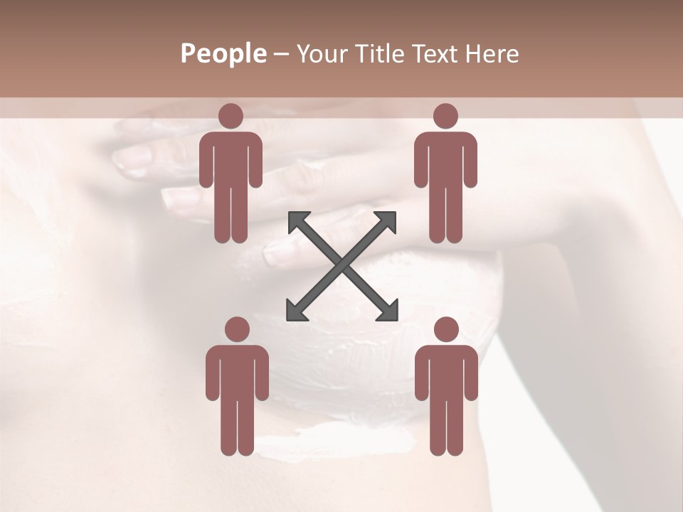 A Woman With A Lot Of Cream On Her Breast PowerPoint Template
