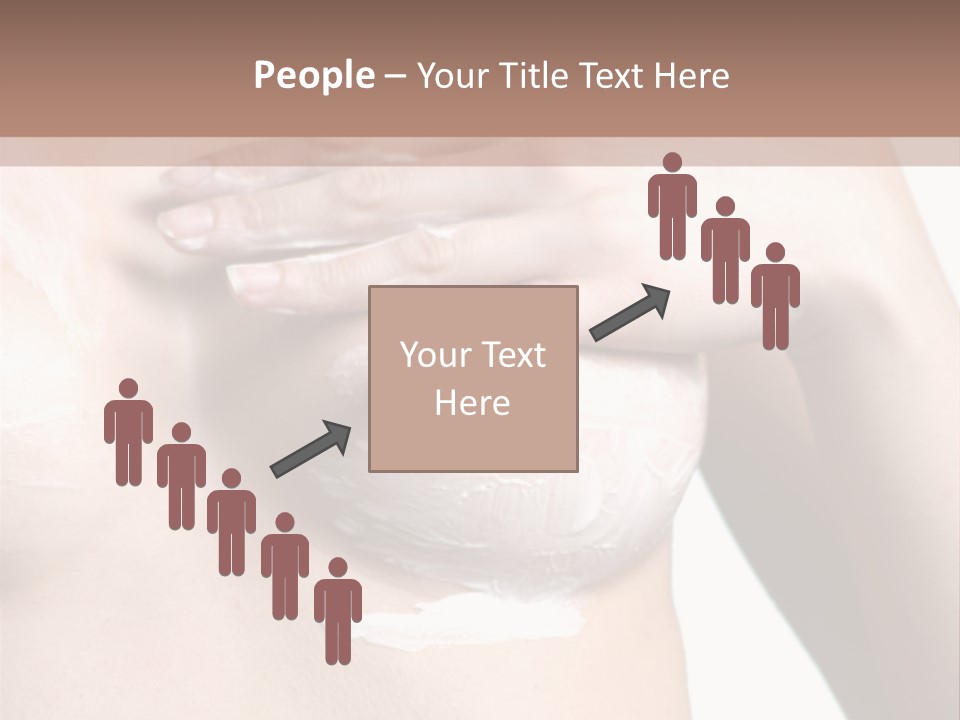 A Woman With A Lot Of Cream On Her Breast PowerPoint Template