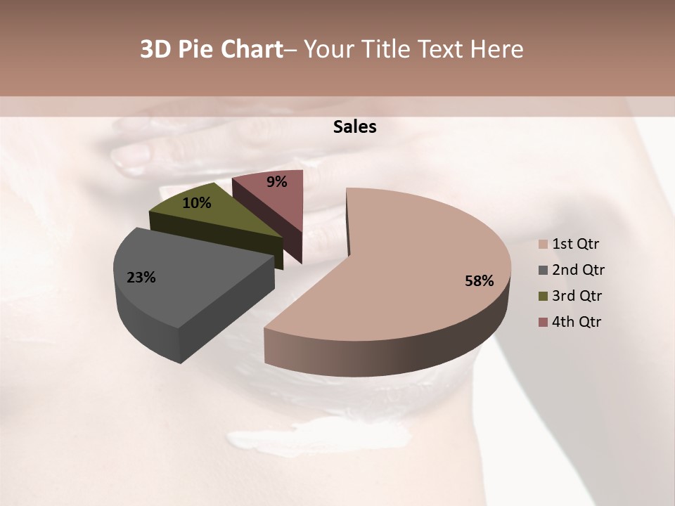 A Woman With A Lot Of Cream On Her Breast PowerPoint Template