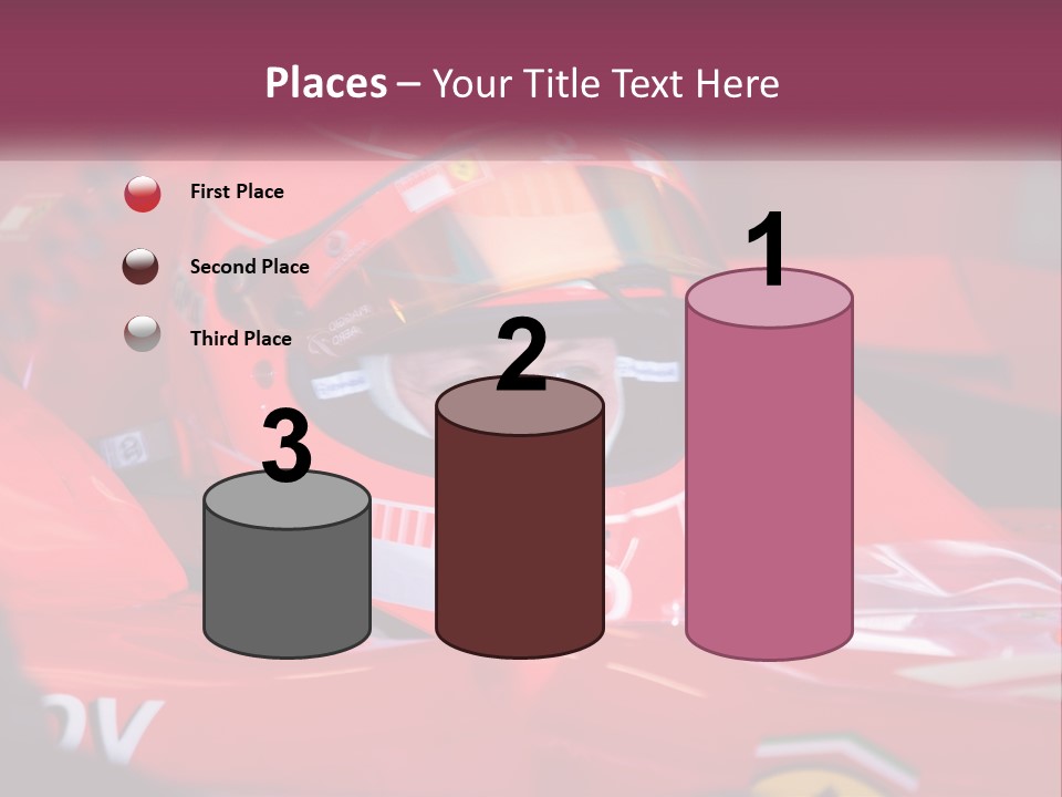 A Man In A Racing Car With A Helmet On PowerPoint Template
