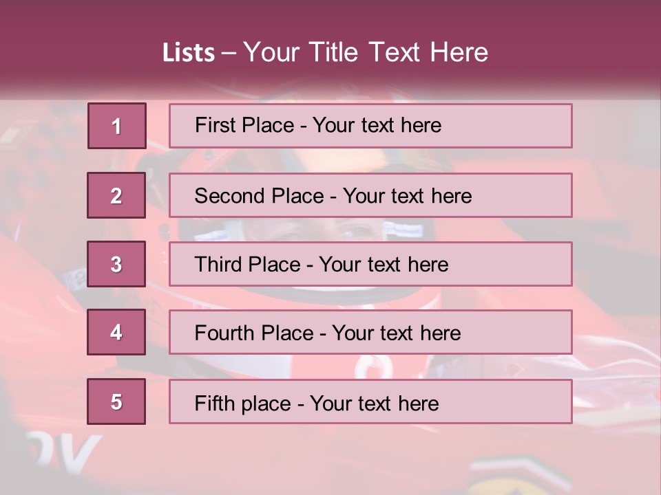 A Man In A Racing Car With A Helmet On PowerPoint Template