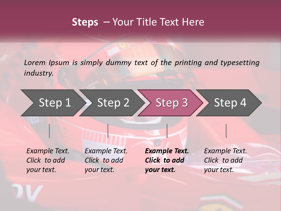 A Man In A Racing Car With A Helmet On PowerPoint Template