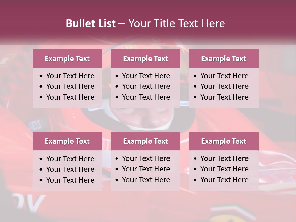 A Man In A Racing Car With A Helmet On PowerPoint Template