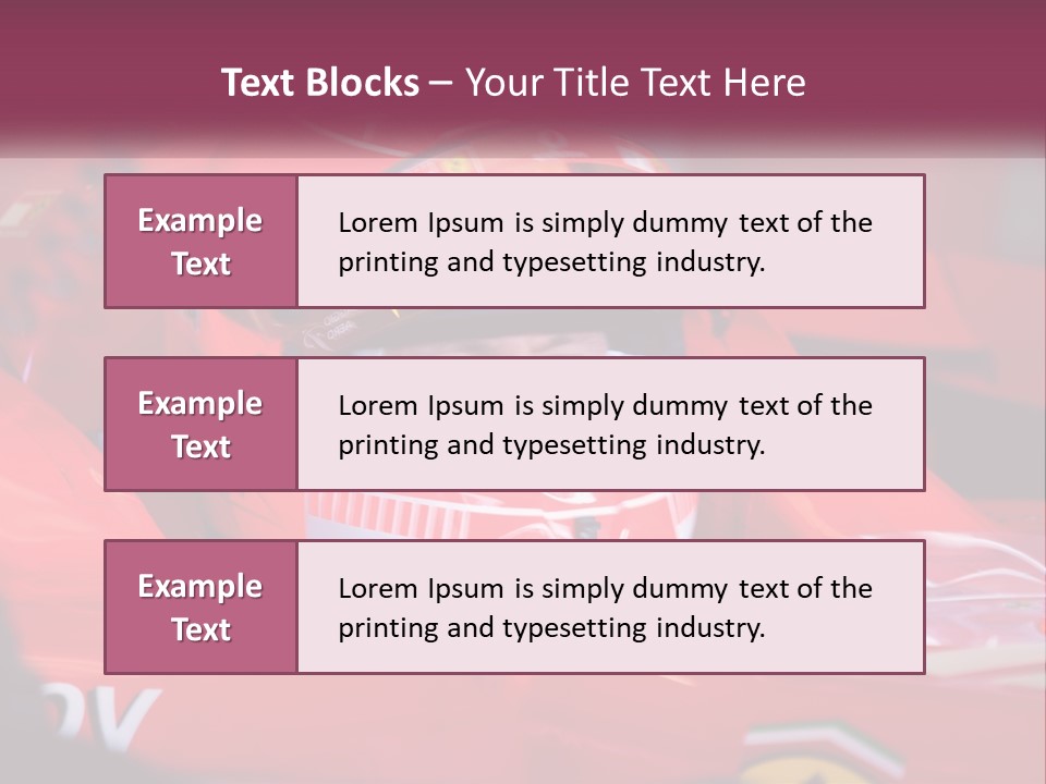 A Man In A Racing Car With A Helmet On PowerPoint Template