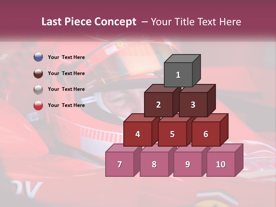 A Man In A Racing Car With A Helmet On PowerPoint Template