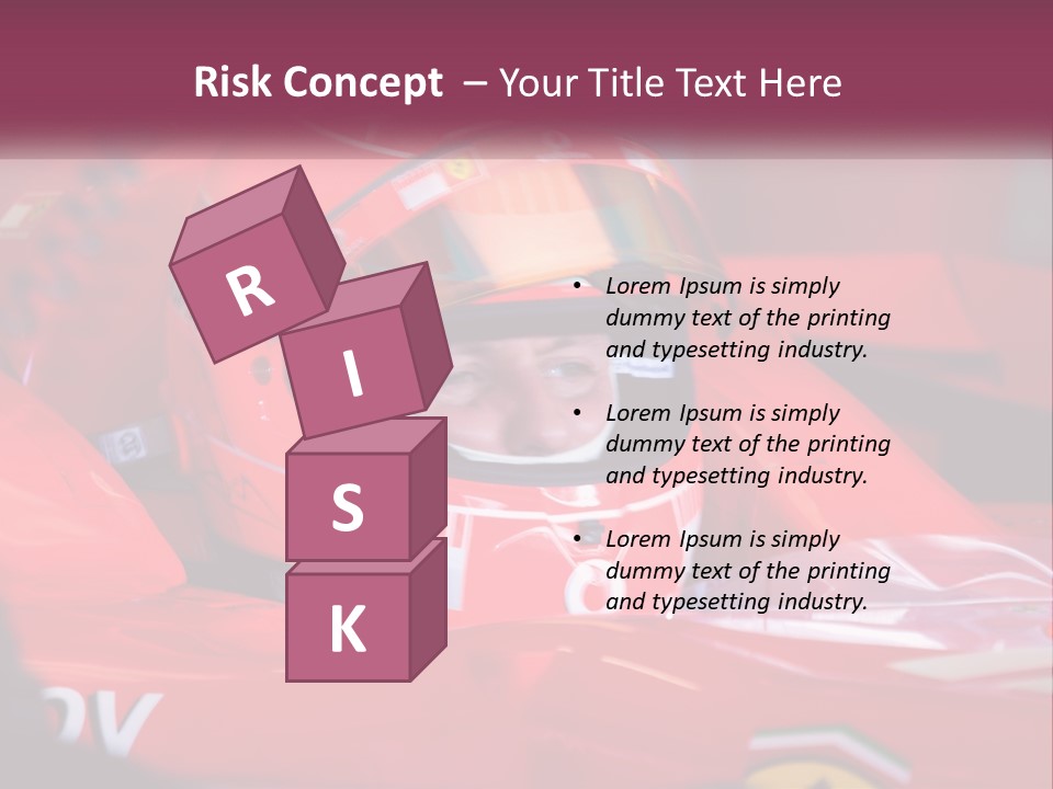 A Man In A Racing Car With A Helmet On PowerPoint Template