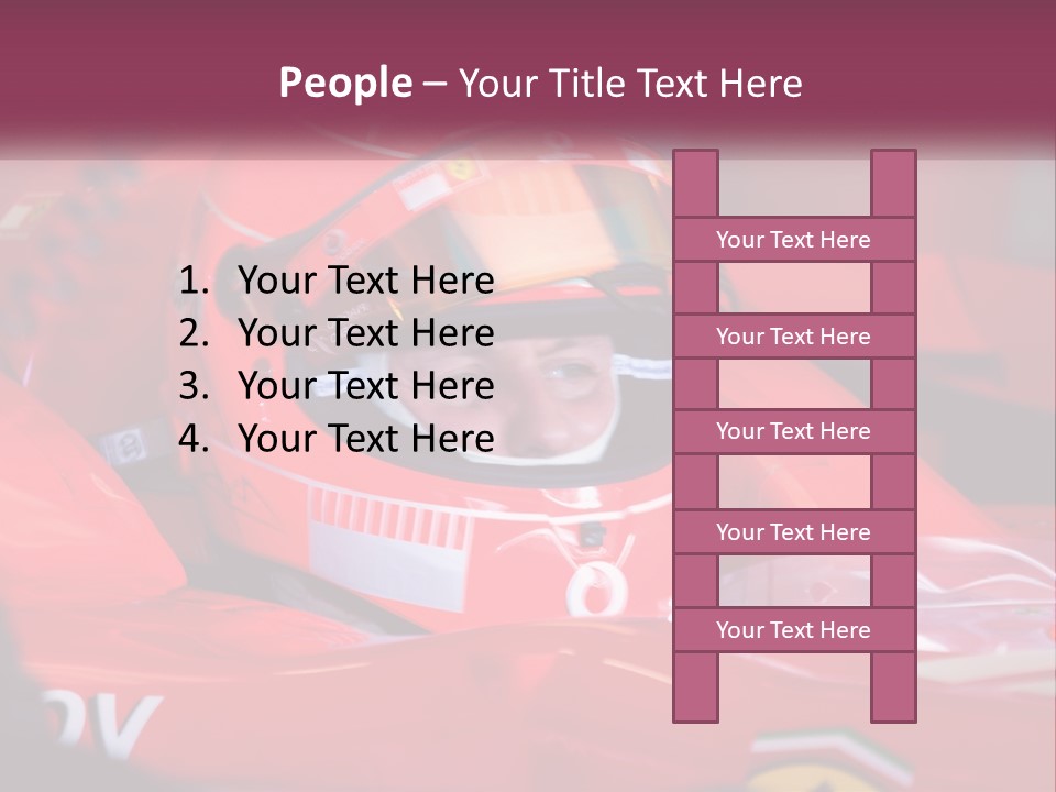 A Man In A Racing Car With A Helmet On PowerPoint Template