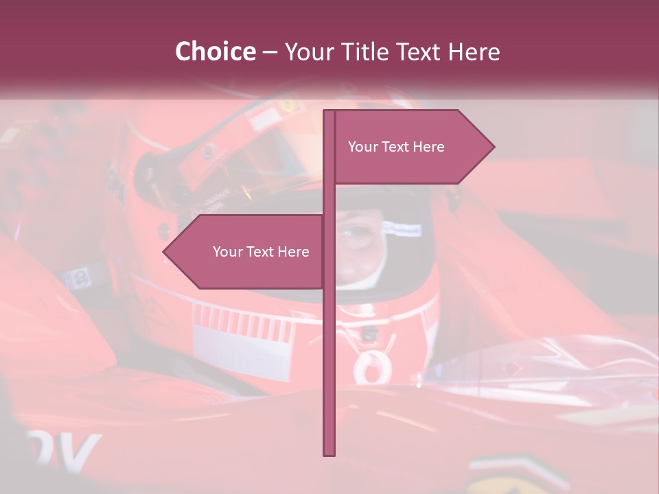 A Man In A Racing Car With A Helmet On PowerPoint Template