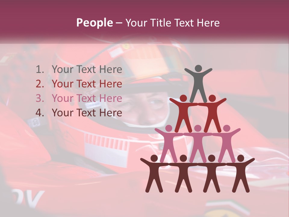 A Man In A Racing Car With A Helmet On PowerPoint Template