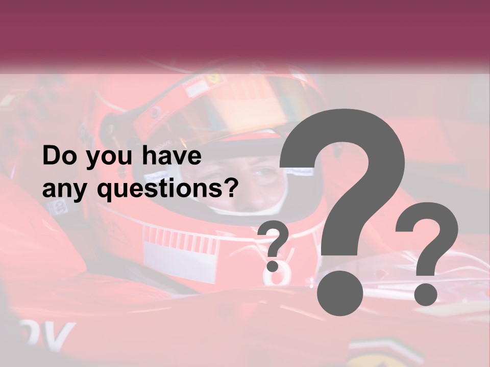 A Man In A Racing Car With A Helmet On PowerPoint Template