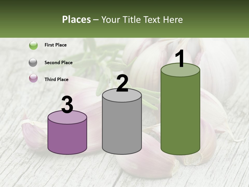 A Bunch Of Garlic Sitting On Top Of A Wooden Table PowerPoint Template