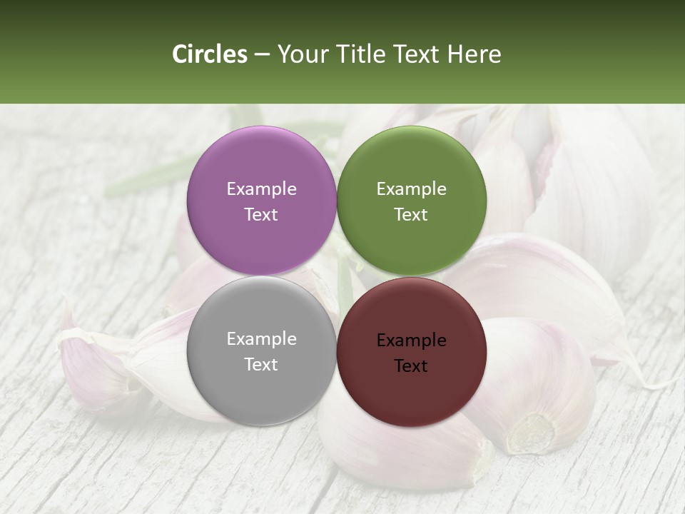 A Bunch Of Garlic Sitting On Top Of A Wooden Table PowerPoint Template