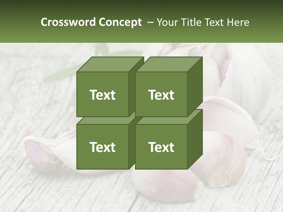 A Bunch Of Garlic Sitting On Top Of A Wooden Table PowerPoint Template