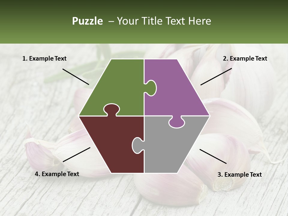 A Bunch Of Garlic Sitting On Top Of A Wooden Table PowerPoint Template