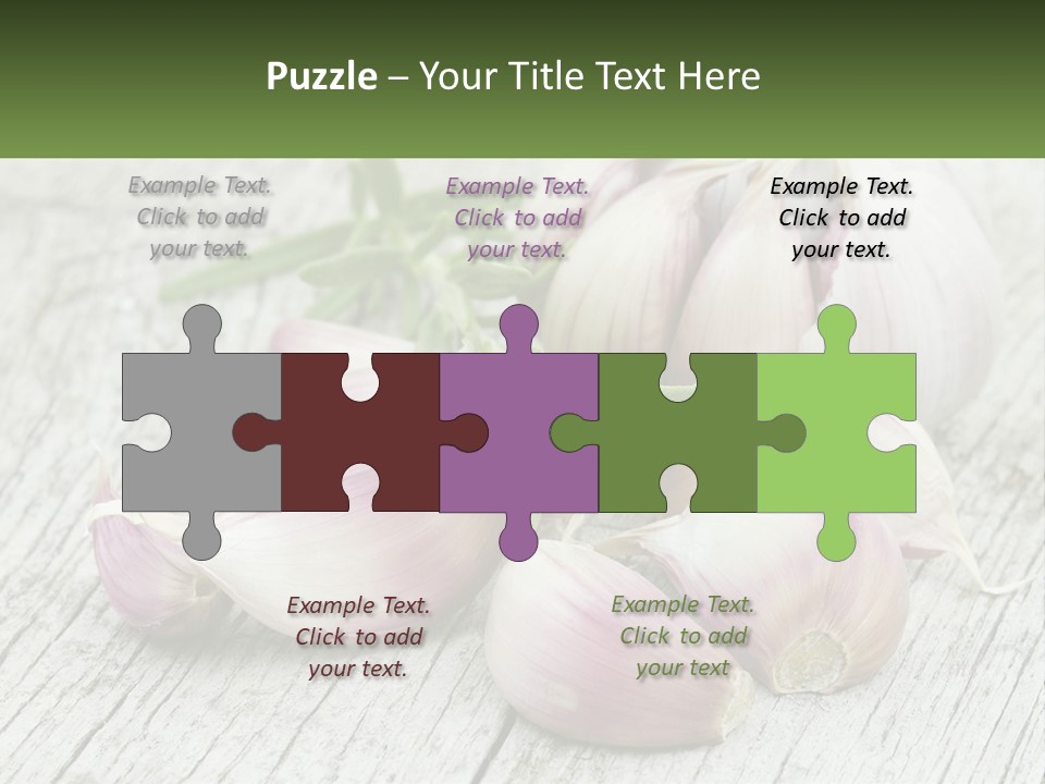 A Bunch Of Garlic Sitting On Top Of A Wooden Table PowerPoint Template