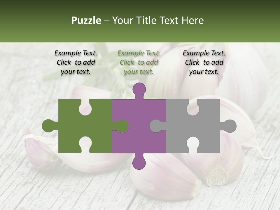 A Bunch Of Garlic Sitting On Top Of A Wooden Table PowerPoint Template