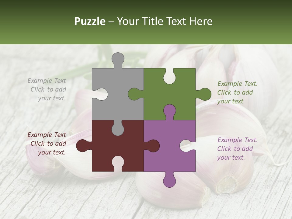 A Bunch Of Garlic Sitting On Top Of A Wooden Table PowerPoint Template
