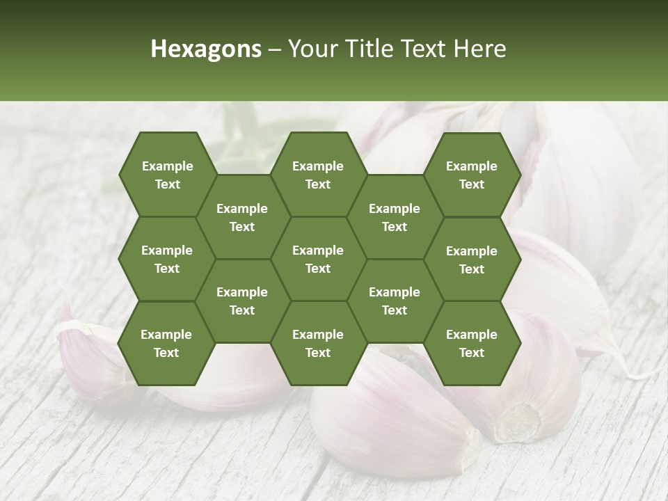 A Bunch Of Garlic Sitting On Top Of A Wooden Table PowerPoint Template