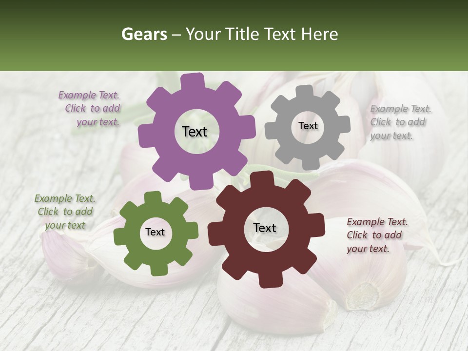 A Bunch Of Garlic Sitting On Top Of A Wooden Table PowerPoint Template