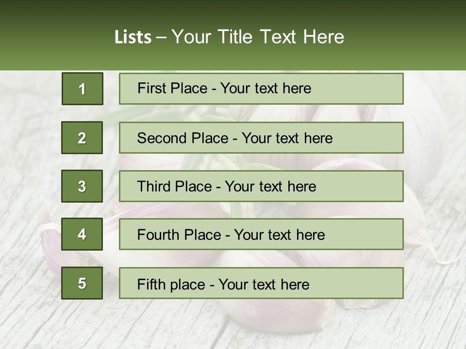 A Bunch Of Garlic Sitting On Top Of A Wooden Table PowerPoint Template