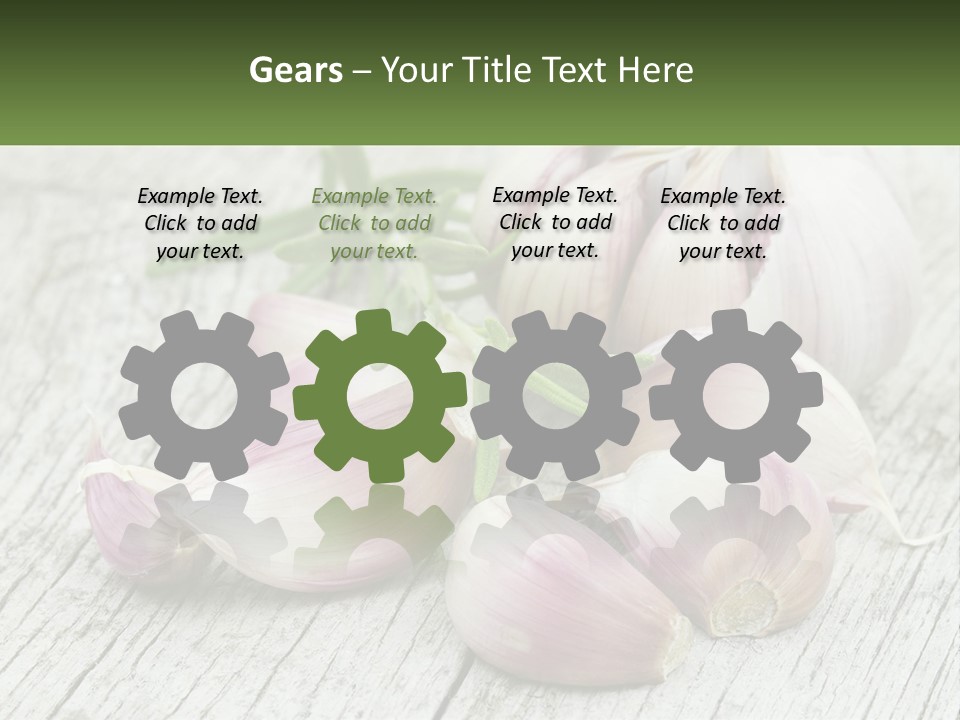 A Bunch Of Garlic Sitting On Top Of A Wooden Table PowerPoint Template