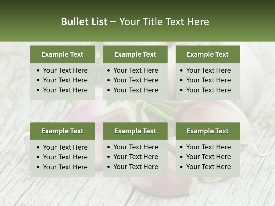 A Bunch Of Garlic Sitting On Top Of A Wooden Table PowerPoint Template