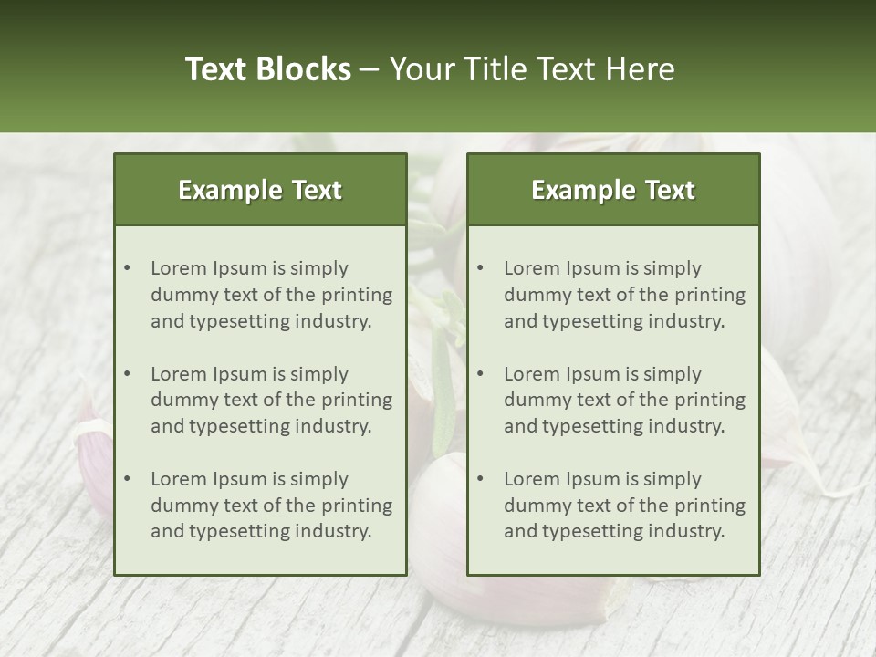 A Bunch Of Garlic Sitting On Top Of A Wooden Table PowerPoint Template