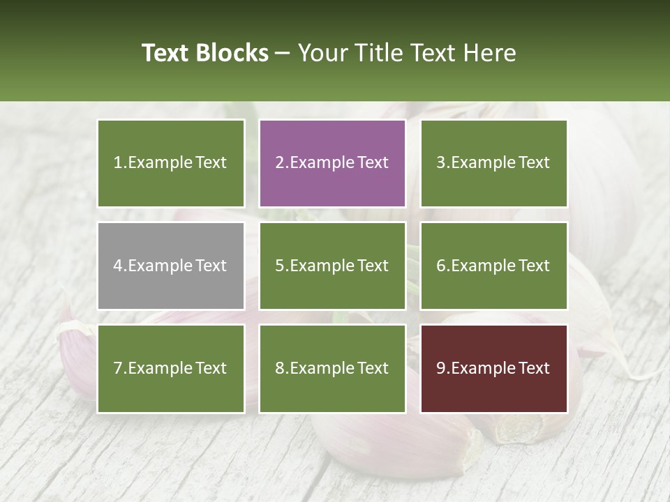 A Bunch Of Garlic Sitting On Top Of A Wooden Table PowerPoint Template