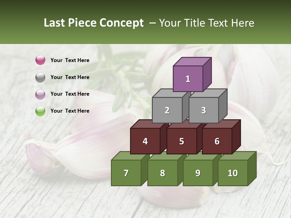 A Bunch Of Garlic Sitting On Top Of A Wooden Table PowerPoint Template