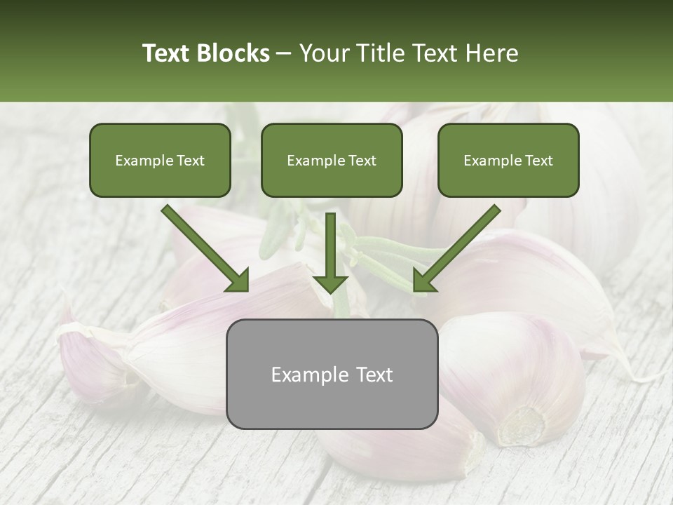 A Bunch Of Garlic Sitting On Top Of A Wooden Table PowerPoint Template