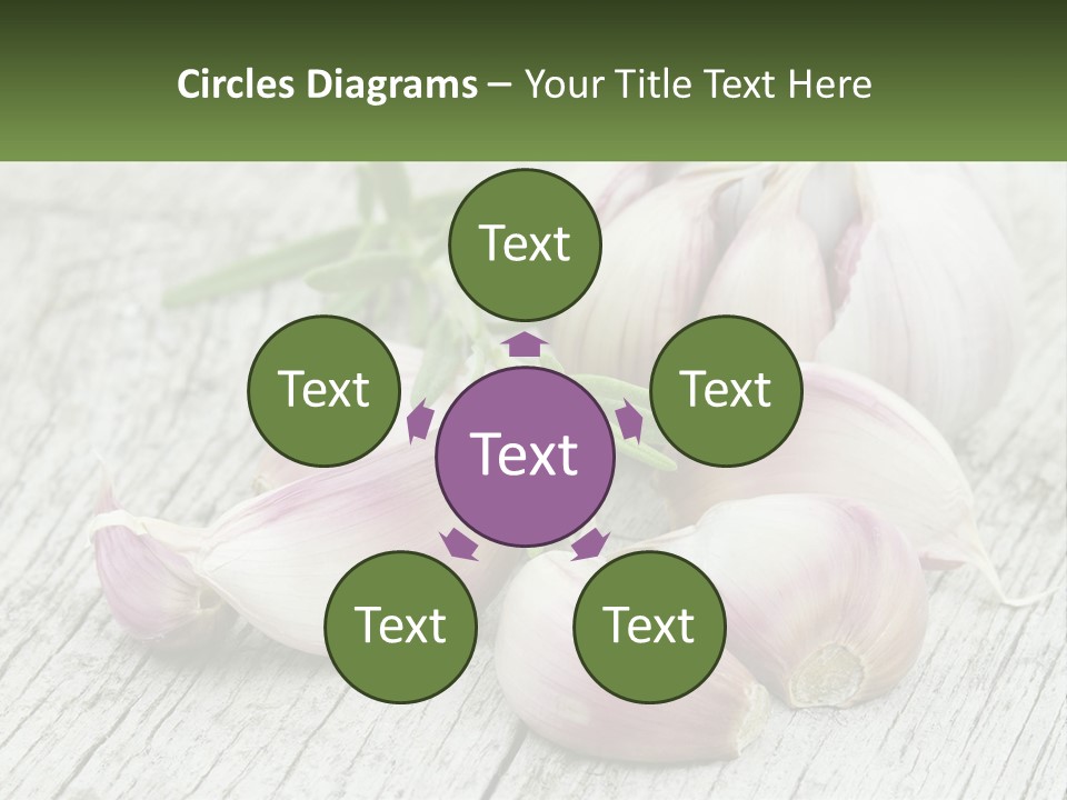A Bunch Of Garlic Sitting On Top Of A Wooden Table PowerPoint Template