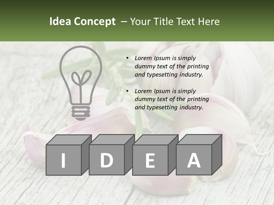 A Bunch Of Garlic Sitting On Top Of A Wooden Table PowerPoint Template
