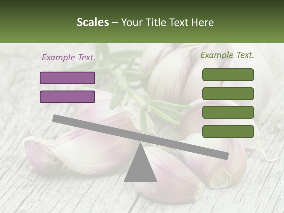 A Bunch Of Garlic Sitting On Top Of A Wooden Table PowerPoint Template