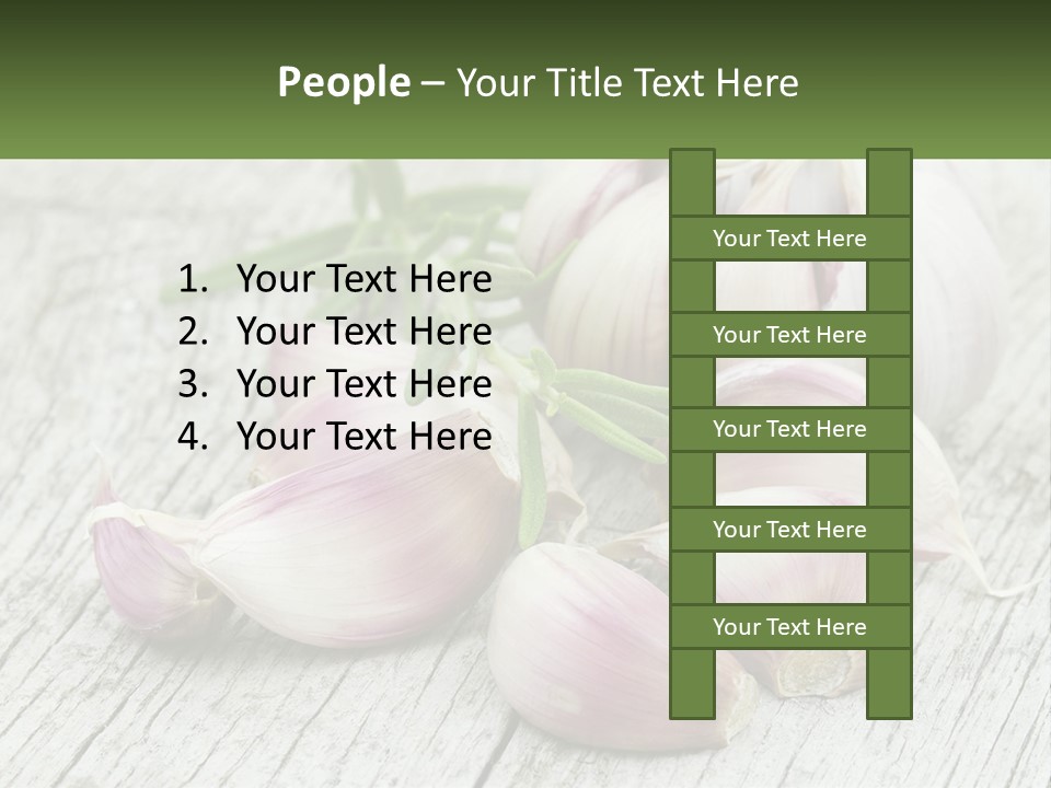 A Bunch Of Garlic Sitting On Top Of A Wooden Table PowerPoint Template
