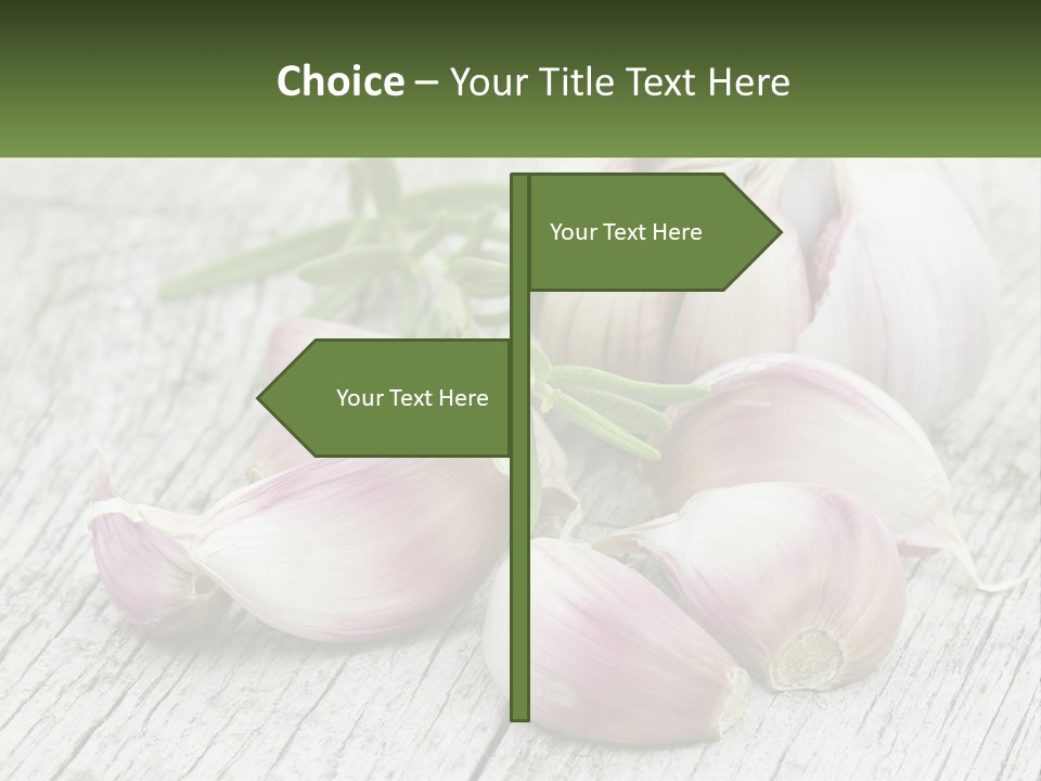 A Bunch Of Garlic Sitting On Top Of A Wooden Table PowerPoint Template