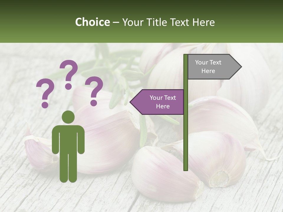 A Bunch Of Garlic Sitting On Top Of A Wooden Table PowerPoint Template