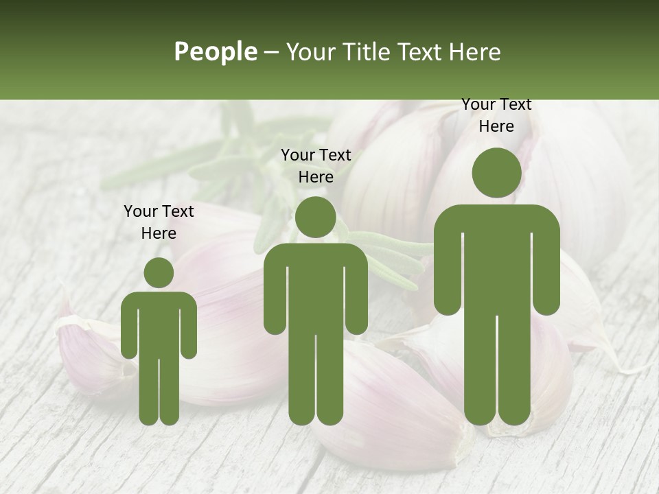 A Bunch Of Garlic Sitting On Top Of A Wooden Table PowerPoint Template