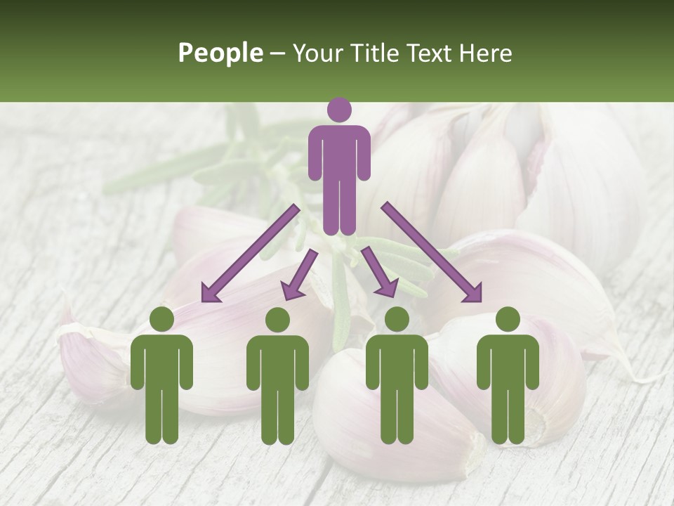 A Bunch Of Garlic Sitting On Top Of A Wooden Table PowerPoint Template