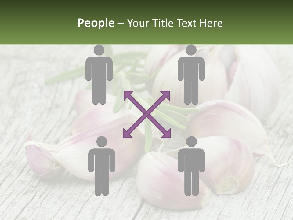 A Bunch Of Garlic Sitting On Top Of A Wooden Table PowerPoint Template