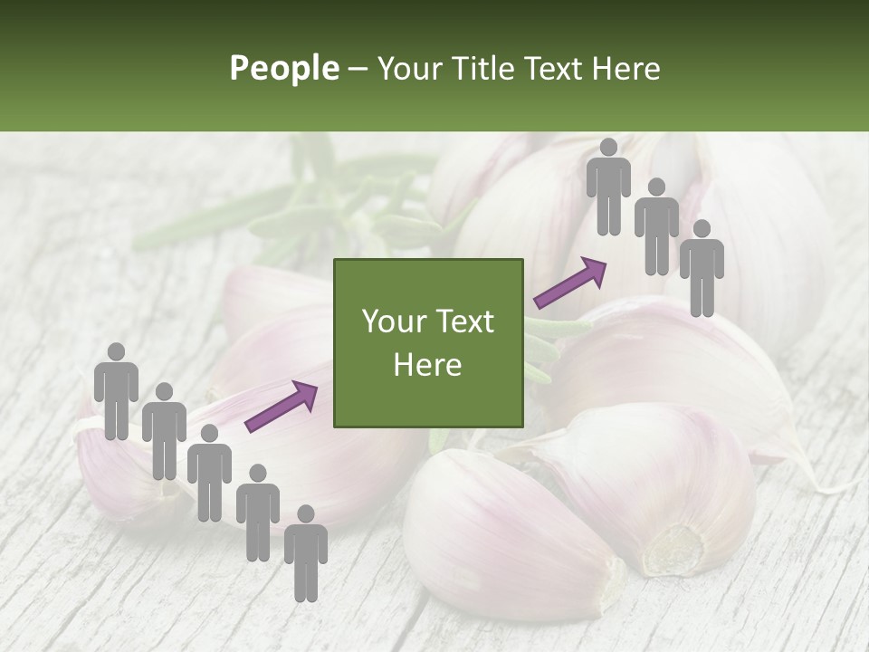 A Bunch Of Garlic Sitting On Top Of A Wooden Table PowerPoint Template
