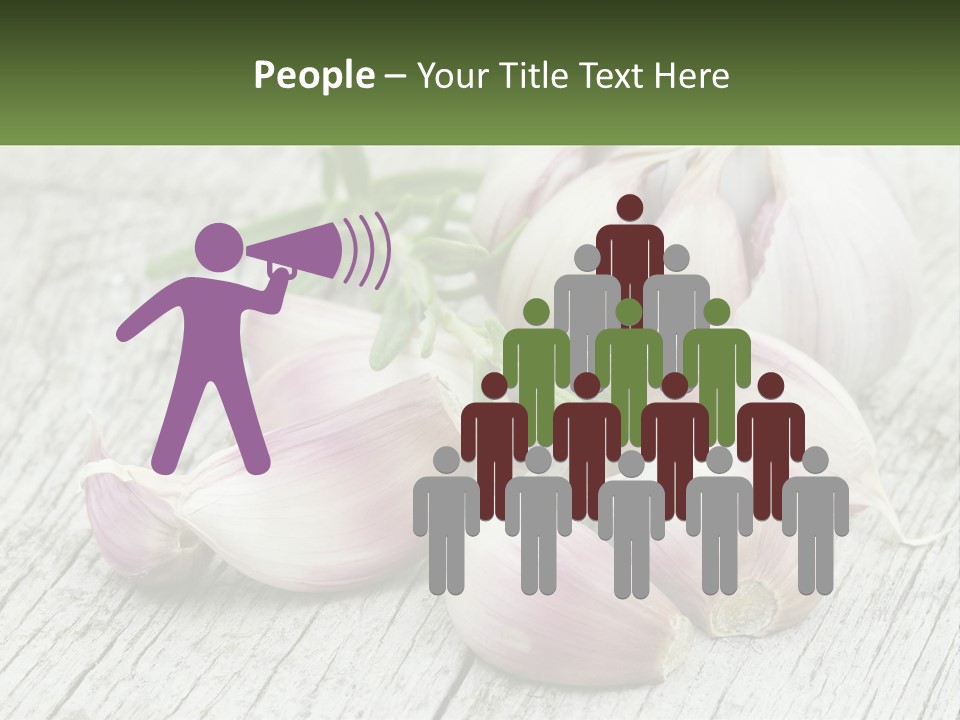 A Bunch Of Garlic Sitting On Top Of A Wooden Table PowerPoint Template