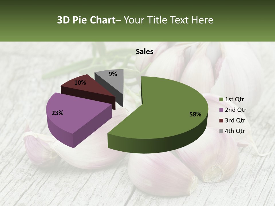 A Bunch Of Garlic Sitting On Top Of A Wooden Table PowerPoint Template