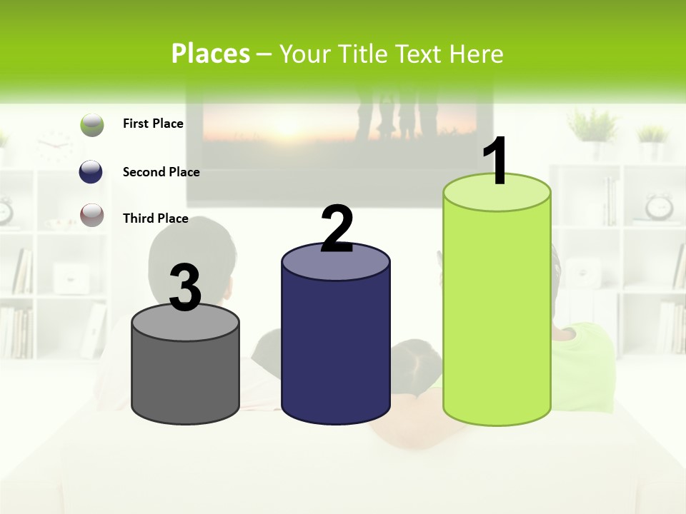 A Group Of People Sitting In Front Of A Tv PowerPoint Template