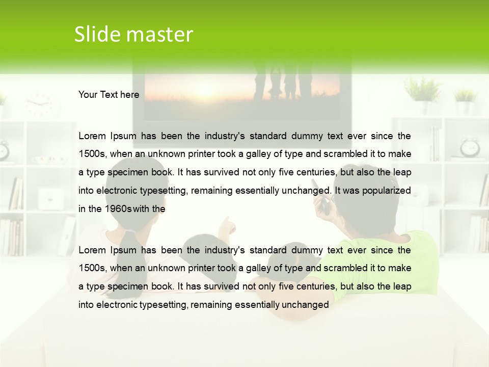 A Group Of People Sitting In Front Of A Tv PowerPoint Template