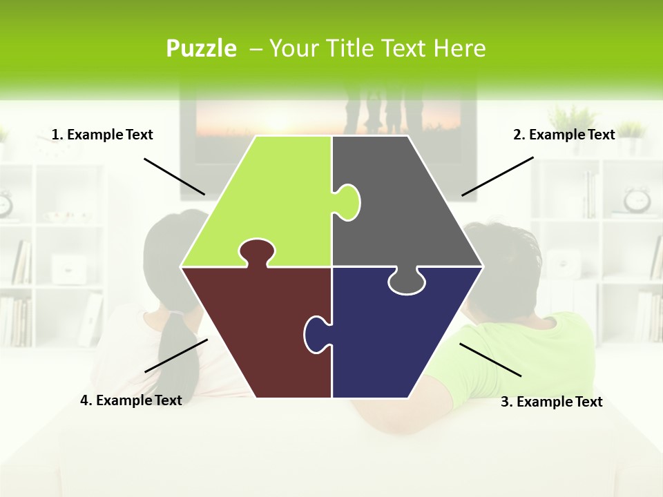 A Group Of People Sitting In Front Of A Tv PowerPoint Template