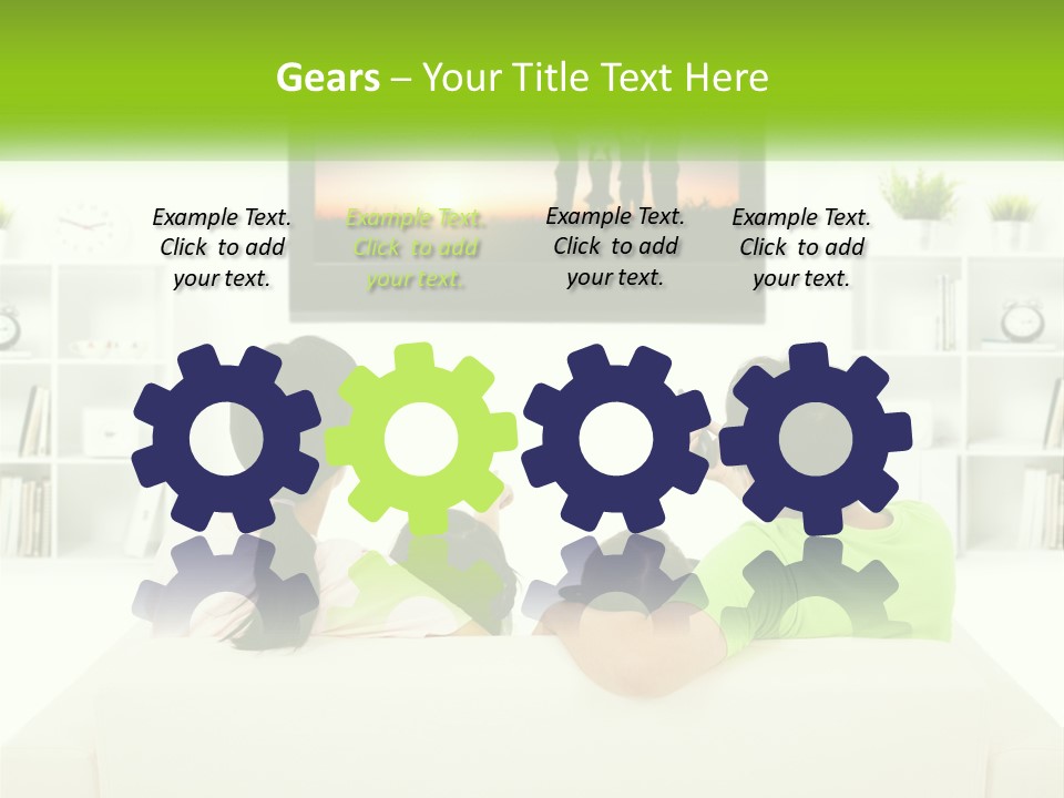 A Group Of People Sitting In Front Of A Tv PowerPoint Template