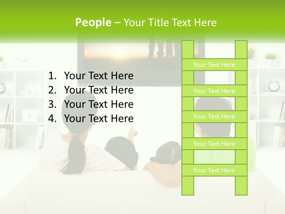 A Group Of People Sitting In Front Of A Tv PowerPoint Template