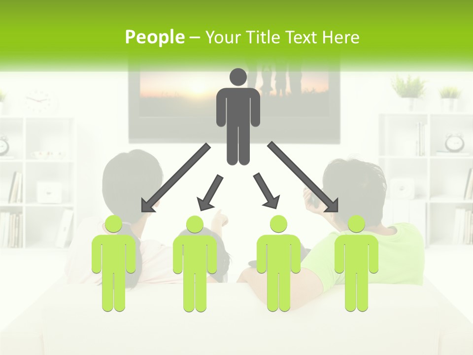 A Group Of People Sitting In Front Of A Tv PowerPoint Template